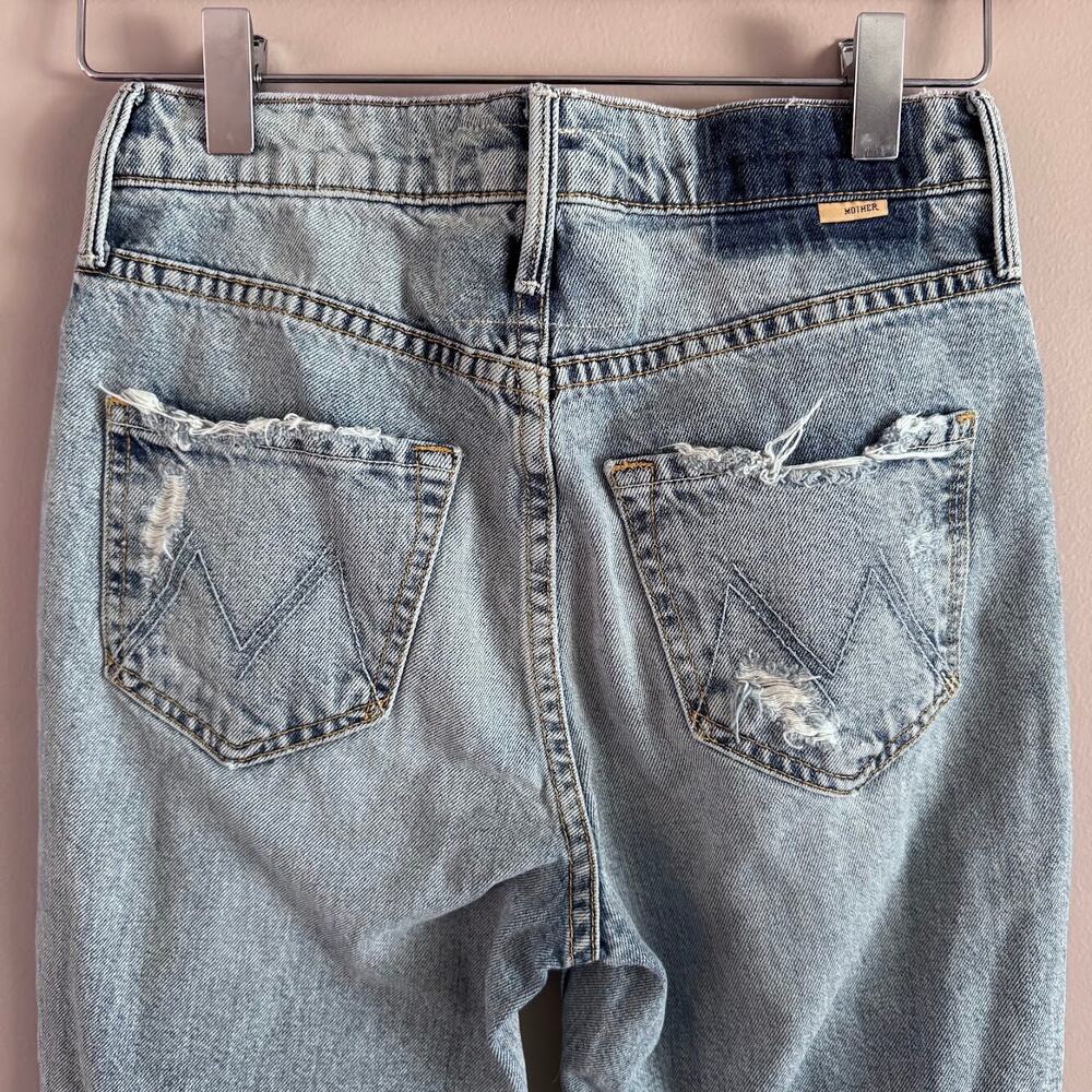 MOTHER Superior The Dazzler Ankle Denim Jeans Distressed Size 24 Light Wash - Picture 4 of 8